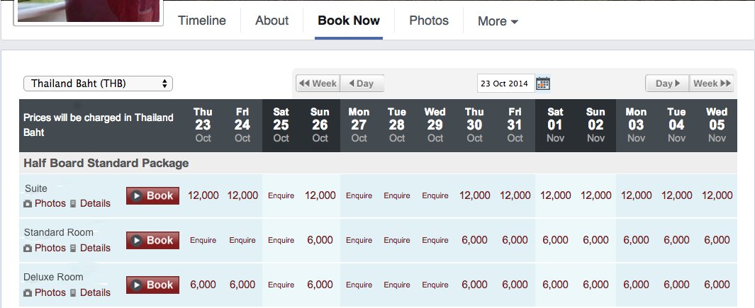 facebook hotel booking engine