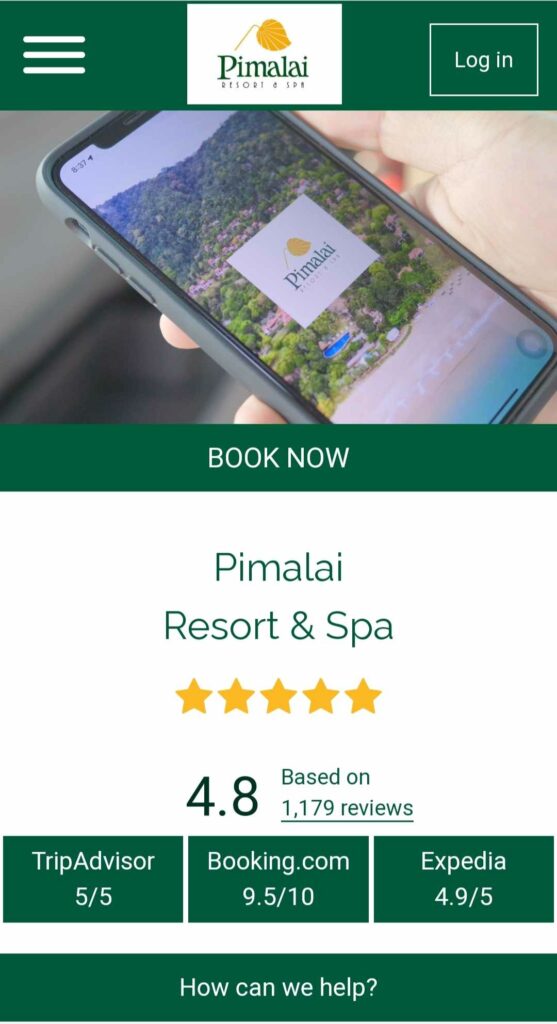 Mobile booking website