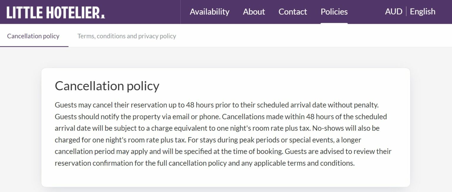 Hotel cancellation policy Complete guide Little Hotelier